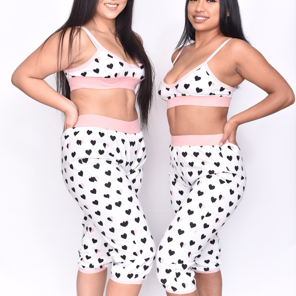 NEW Rebel Hearts PJ Crops Pants Medium